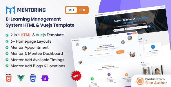 Mentoring 1.6.6 – eLearning, Learning management system & Mentor Booking LMS Template with Admin