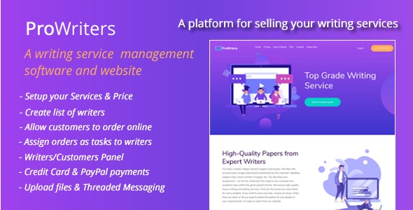 ProWriters 1.0 – Sell writing services online